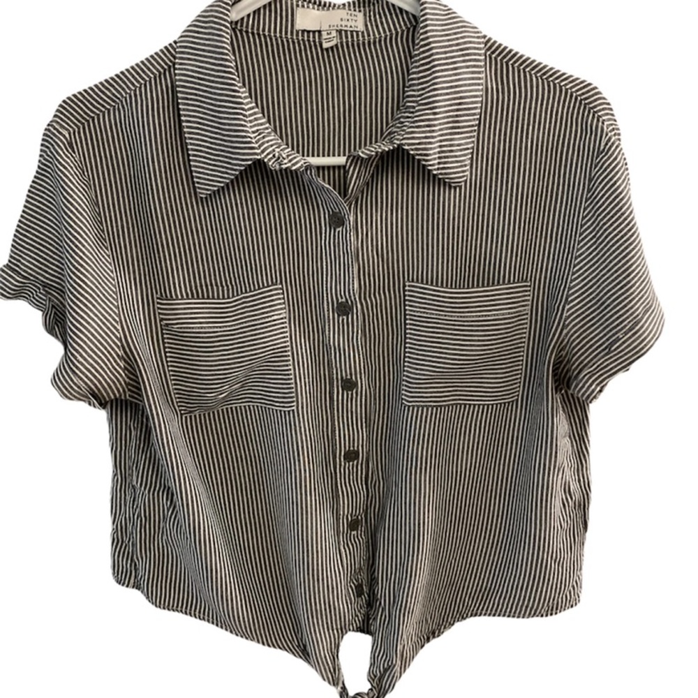 Gray striped dress shirt